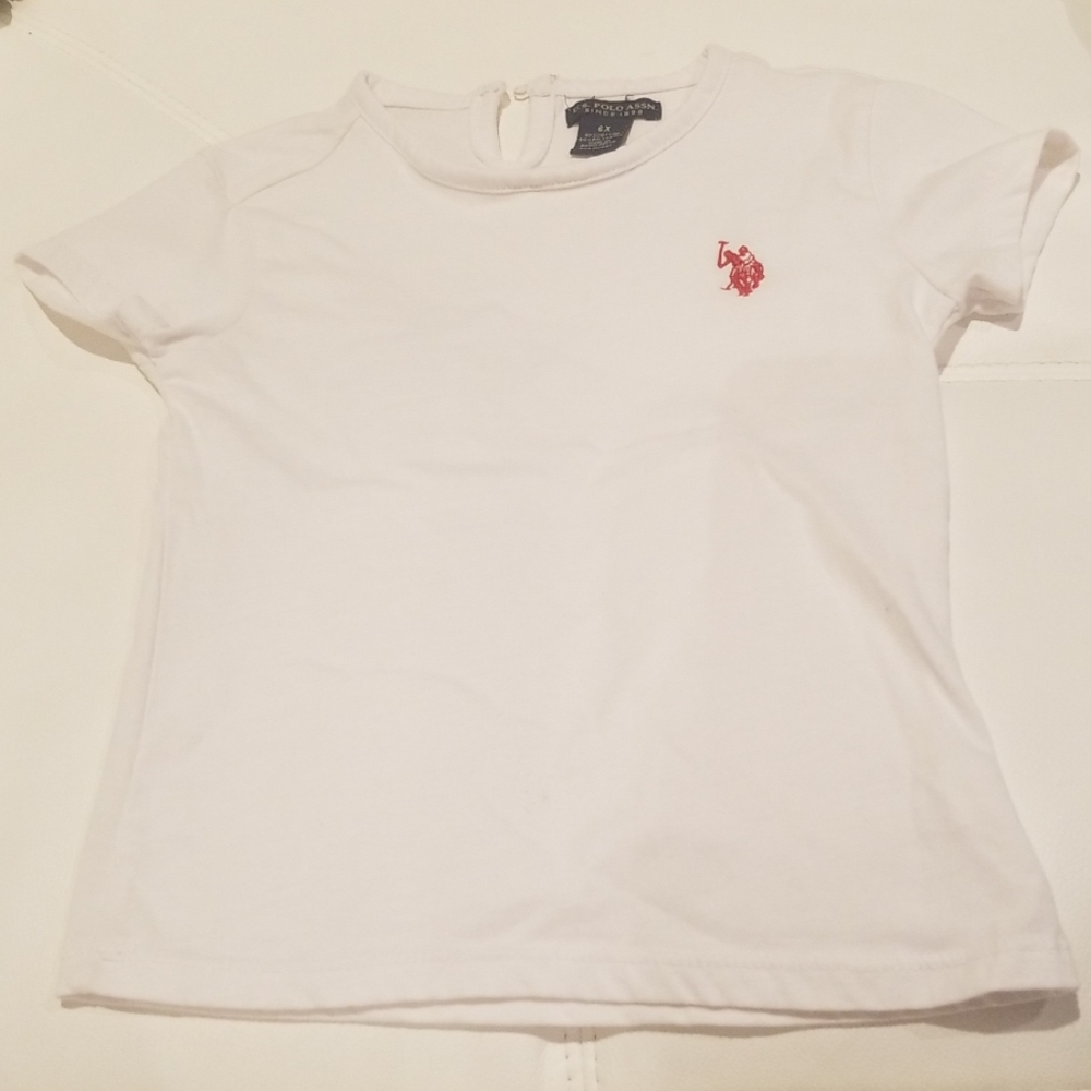 Girls White US Polo Association Tshirt